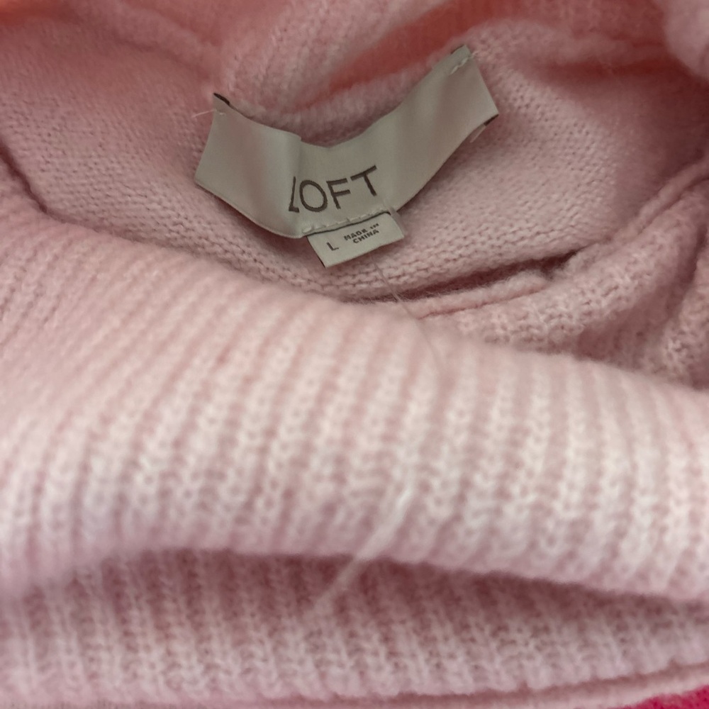 Striped Pink Turtleneck Sweater - Picture 5 of 6